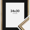 Ramme Horndal Guld 24x30 cm - Passepartout Sort 18x24 cm