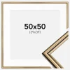 Ramme Horndal Guld 50x50 cm - Passepartout Hvid 40x40 cm