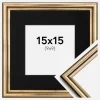 Ramme Horndal Guld 15x15 cm - Passepartout Sort 10x10 cm