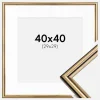 Ramme Horndal Guld 40x40 cm - Passepartout Hvid 30x30 cm
