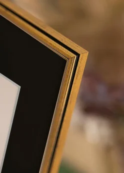 Ramme Horndal Guld 40x40 cm - Passepartout Sort 10x10 inches