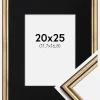 Ramme Horndal Guld 20x25 cm - Passepartout Sort 5x7 inches