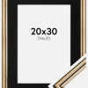 Ramme Horndal Guld 20x30 cm - Passepartout Sort 15x22 cm