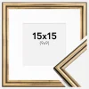 Ramme Horndal Guld 15x15 cm - Passepartout Hvid 10x10 cm