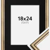 Ramme Horndal Guld 18x24 cm - Passepartout Sort 13x18 cm