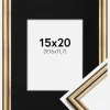 Ramme Horndal Guld 15x20 cm - Passepartout Sort 4x5 inches