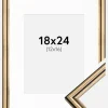 Ramme Horndal Guld 18x24 cm - Passepartout Hvid 13x17 cm