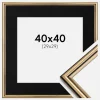 Ramme Horndal Guld 40x40 cm - Passepartout Sort 30x30 cm