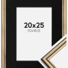 Ramme Horndal Guld 20x25 cm - Passepartout Sort 13x19,5 cm