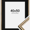 Ramme Horndal Guld 40x50 cm - Passepartout Sort 12x16 inches