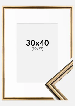 Ramme Horndal Guld 30x40 cm - Passepartout Hvid 20x28 cm