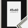 Ramme Horndal Sølv 45x60 cm - Passepartout Sort 12x18 inches