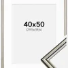 Ramme Horndal Sølv 40x50 cm - Passepartout Hvid 12x16 inches
