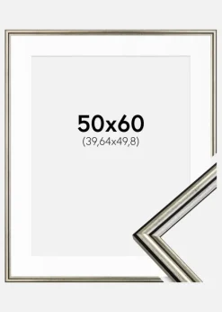 Ramme Horndal Sølv 50x60 cm - Passepartout Hvid 16x20 inches