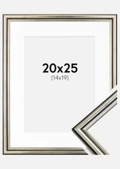 Ramme Horndal Sølv 20x25 cm - Passepartout Hvid 15x20 cm