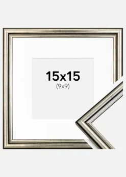 Ramme Horndal Sølv 15x15 cm - Passepartout Hvid 10x10 cm