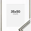 Ramme Horndal Sølv 35x50 cm - Passepartout Hvid 24x30 cm