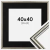 Ramme Horndal Sølv 40x40 cm - Passepartout Sort 30x30 cm