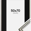 Ramme Horndal Sølv 50x70 cm - Passepartout Sort 33x56 cm