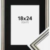 Ramme Horndal Sølv 18x24 cm - Passepartout Sort 13x18 cm