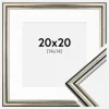 Ramme Horndal Sølv 20x20 cm - Passepartout Hvid 15x15 cm