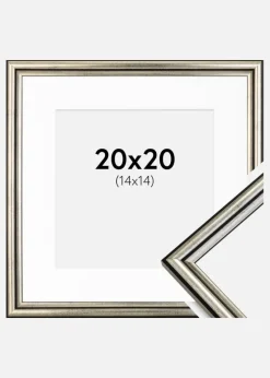 Ramme Horndal Sølv 20x20 cm - Passepartout Hvid 15x15 cm