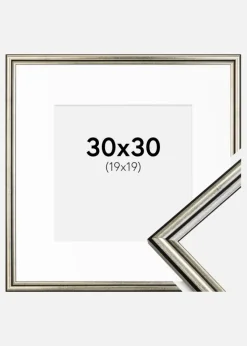 Ramme Horndal Sølv 30x30 cm - Passepartout Hvid 20x20 cm