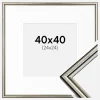 Ramme Horndal Sølv 40x40 cm - Passepartout Hvid 25x25 cm