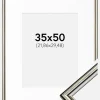 Ramme Horndal Sølv 35x50 cm - Passepartout Hvid 9x12 inches