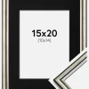 Ramme Horndal Sølv 15x20 cm - Passepartout Sort 11x15 cm