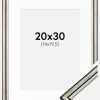 Ramme Horndal Sølv 20x30 cm - Passepartout Hvid 15x21 cm (A5)