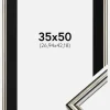 Ramme Horndal Sølv 35x50 cm - Passepartout Sort 11x17 inches