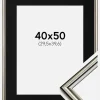 Ramme Horndal Sølv 40x50 cm - Passepartout Sort 12x16 inches