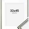 Ramme Horndal Sølv 32x45 cm - Passepartout Hvid 25x30 cm