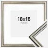 Ramme Horndal Sølv 18x18 cm - Passepartout Hvid 13x13 cm