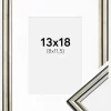 Ramme Horndal Sølv 13x18 cm - Passepartout Hvid 9x12 cm