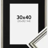 Ramme Horndal Sølv 30x40 cm - Passepartout Sort 21x29,7 cm (A4)