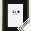 Ramme Horndal Sølv 13x18 cm - Passepartout Sort 9x13 cm