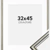 Ramme Horndal Sølv 32x45 cm - Passepartout Hvid 10x12 inches