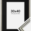 Ramme Horndal Sølv 30x40 cm - Passepartout Sort 8x12 inches
