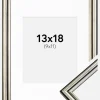 Ramme Horndal Sølv 13x18 cm - Passepartout Hvid 10x12 cm