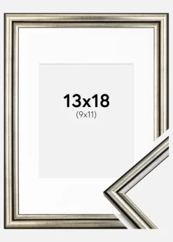 Ramme Horndal Sølv 13x18 cm - Passepartout Hvid 10x12 cm