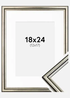Ramme Horndal Sølv 18x24 cm - Passepartout Hvid 13x18 cm