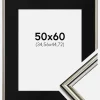 Ramme Horndal Sølv 50x60 cm - Passepartout Sort 14x18 inches