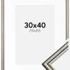 Ramme Horndal Sølv 30x40 cm - Passepartout Hvid 20x30 cm