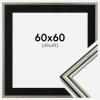 Ramme Horndal Sølv 60x60 cm - Passepartout Sort 50x50 cm