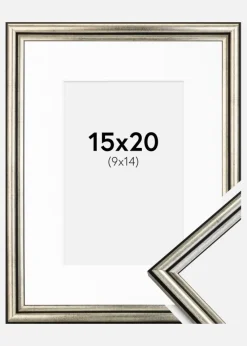 Ramme Horndal Sølv 15x20 cm - Passepartout Hvid 10x15 cm