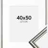 Ramme Horndal Sølv 40x50 cm - Passepartout Hvid 28x35 cm