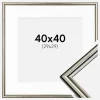 Ramme Horndal Sølv 40x40 cm - Passepartout Hvid 30x30 cm