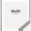 Ramme Horndal Sølv 35x50 cm - Passepartout Hvid 30x35 cm